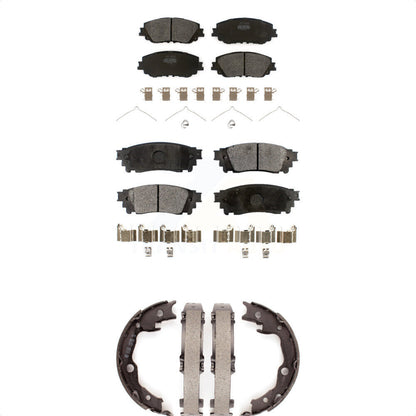 Kit de plaquettes de frein et chaussures de stationnement semi-métalliques avant et arrière, pour Toyota RAV4 Camry