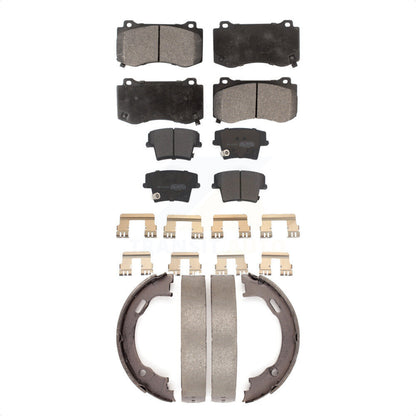 Kit de plaquettes de frein et chaussures de stationnement semi-métalliques avant et arrière, pour Dodge Charger