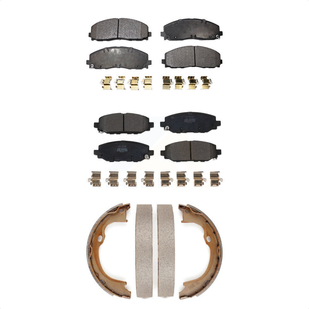 Kit de plaquettes de frein et chaussures de stationnement semi-métalliques avant et arrière, pour Jeep Wrangler