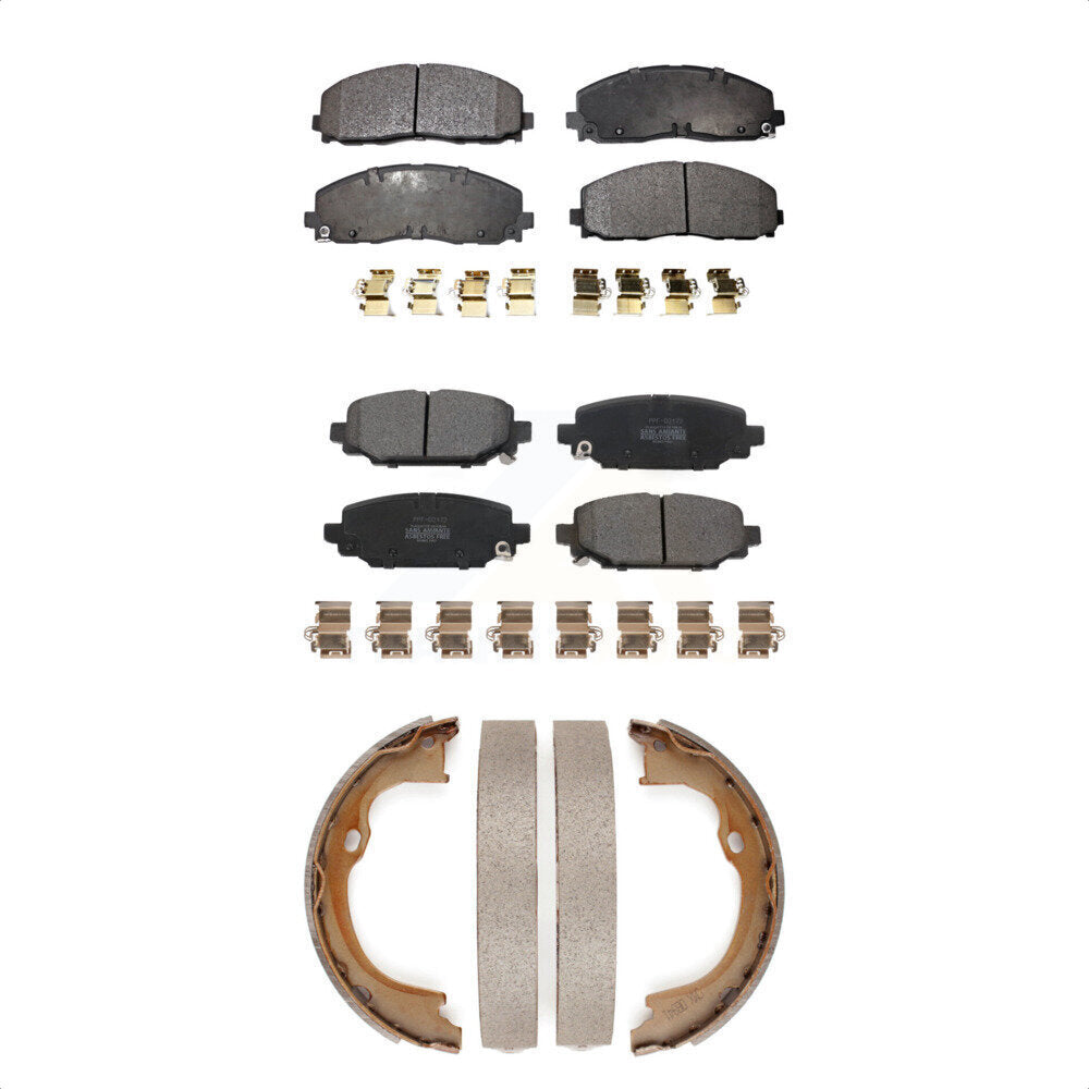 Kit de plaquettes de frein et chaussures de stationnement semi-métalliques avant et arrière, pour Jeep Wrangler