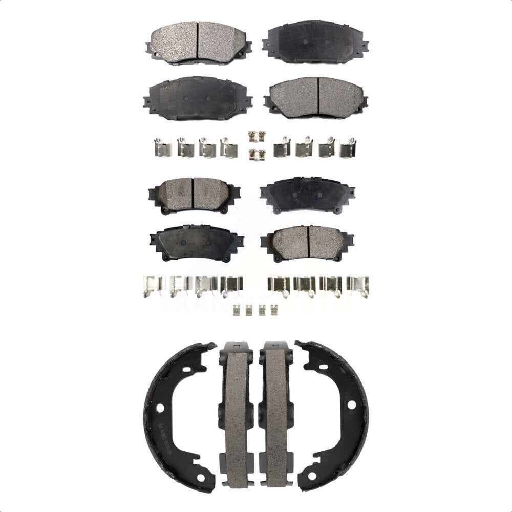 Kit de plaquettes de frein et chaussures de stationnement semi-métalliques avant et arrière, pour Toyota Prius 12-18