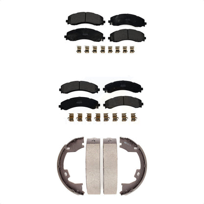 Kit de plaquettes de frein et de chaussures de stationnement semi-métalliques avant et arrière pour Ram 3500
