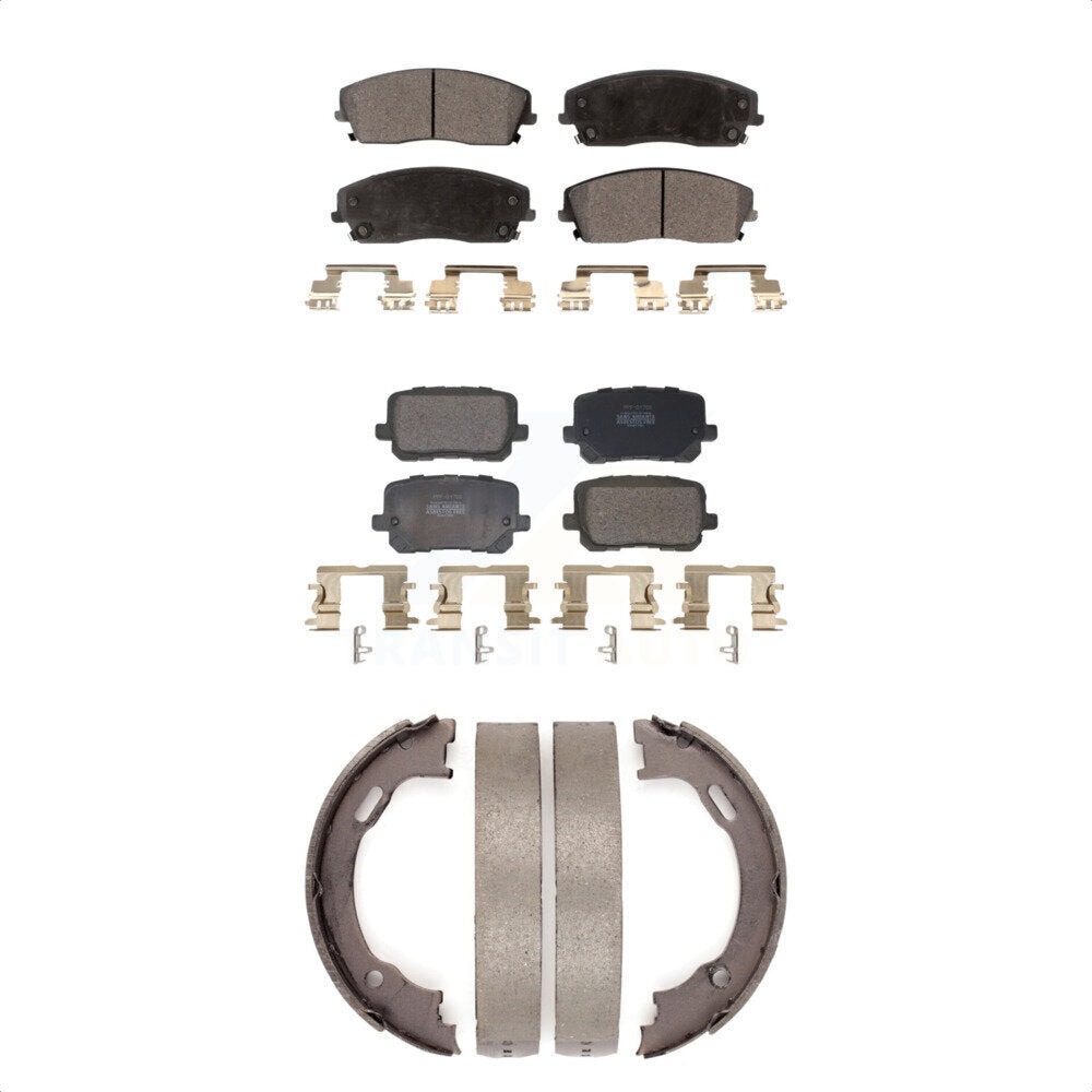 Kit de plaquettes de frein et chaussures de stationnement semi-métalliques avant et arrière, pour Dodge Charger