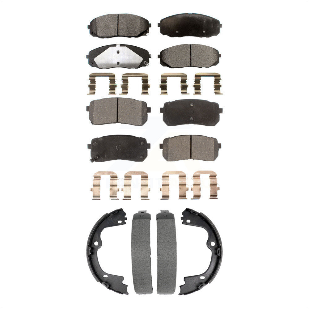 Kit de plaquettes de frein et chaussures de stationnement semi-métalliques avant et arrière, pour Kia Sedona