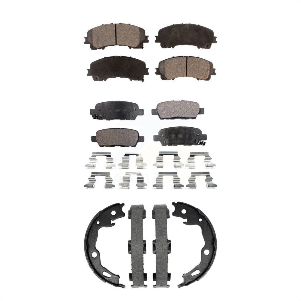 Kit de plaquettes de frein et chaussures de stationnement semi-métalliques avant et arrière, pour Nissan Rogue