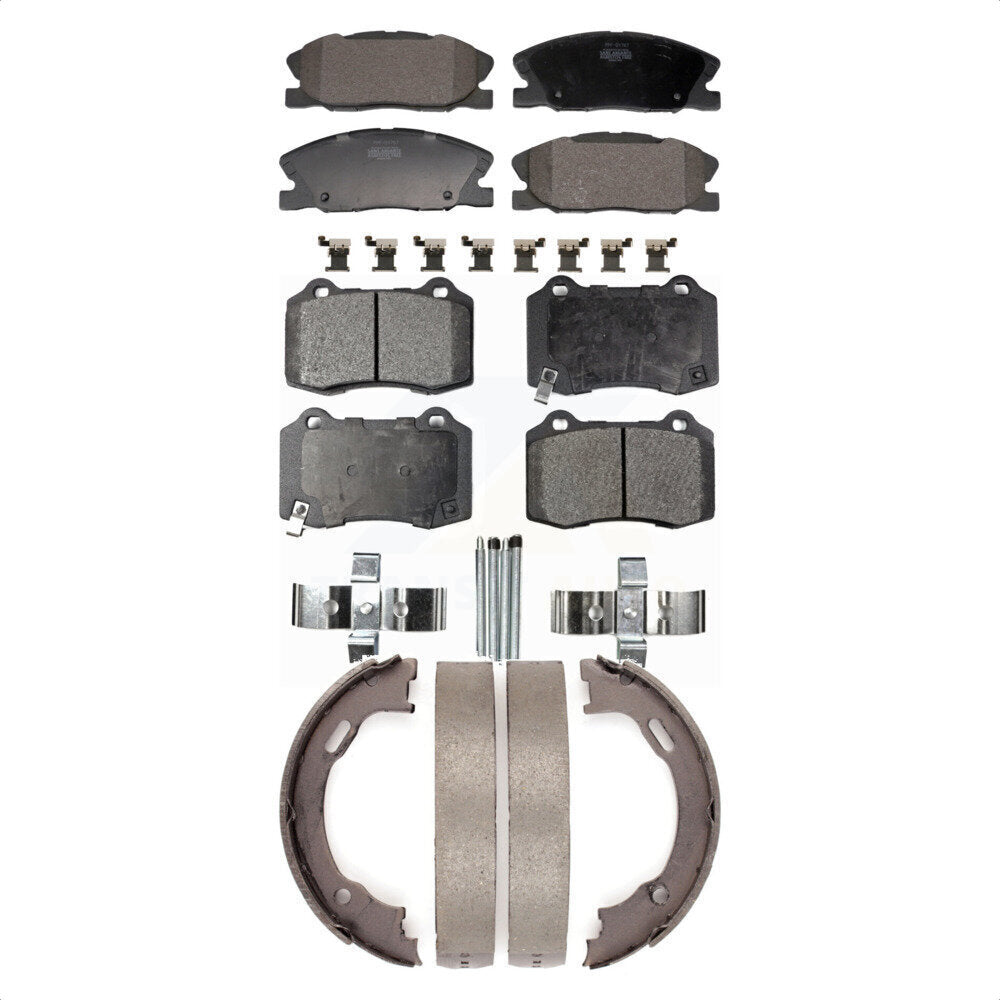 Kit de plaquettes de frein et chaussures de stationnement semi-métalliques avant et arrière, pour Dodge Charger