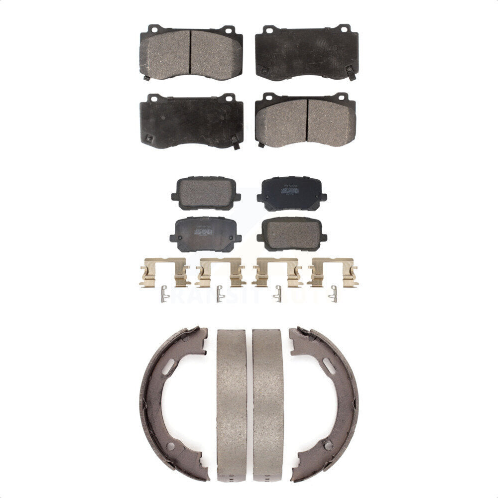 Kit de plaquettes de frein et chaussures de stationnement semi-métalliques avant et arrière, pour Dodge Charger