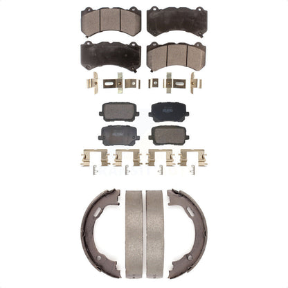 Kit de plaquettes de frein et chaussures de stationnement semi-métalliques avant et arrière, pour Dodge Charger