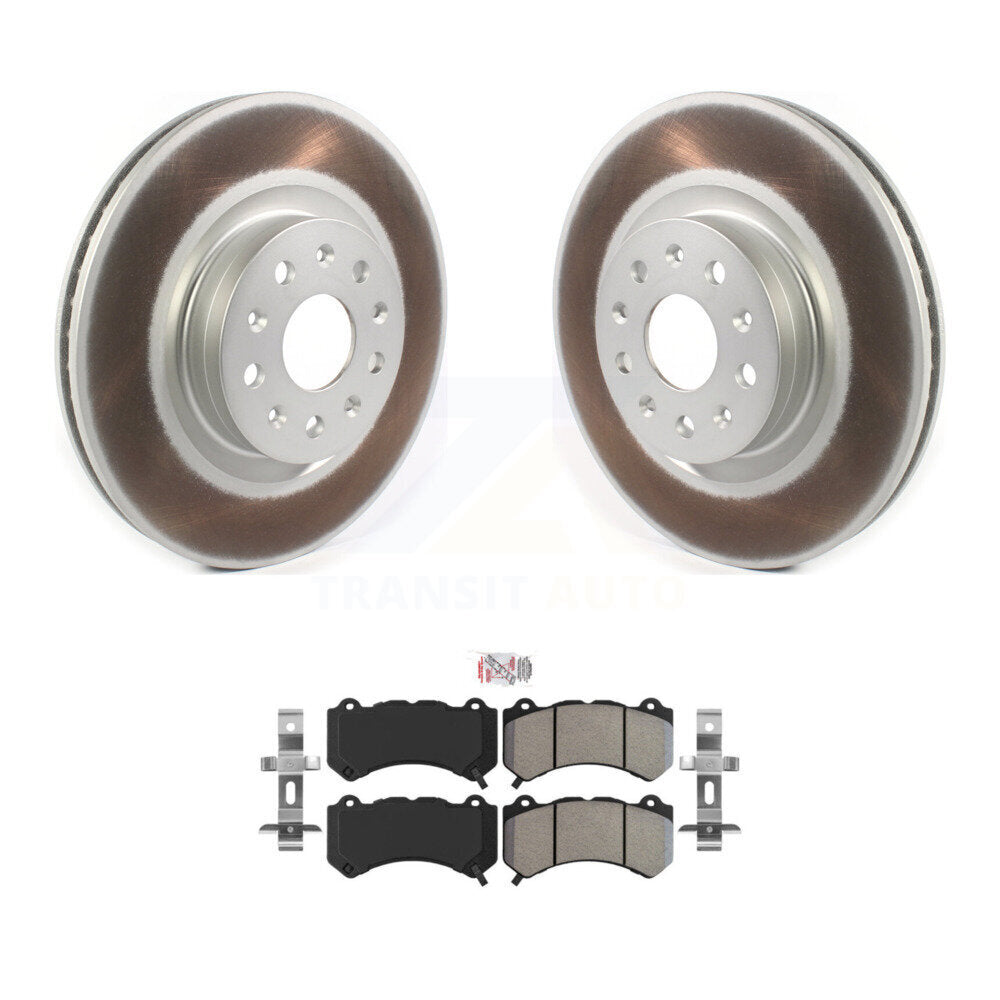 Kit de rotors de frein à disque à revêtement avant et de plaquettes semi-métalliques pour Cadillac CTS