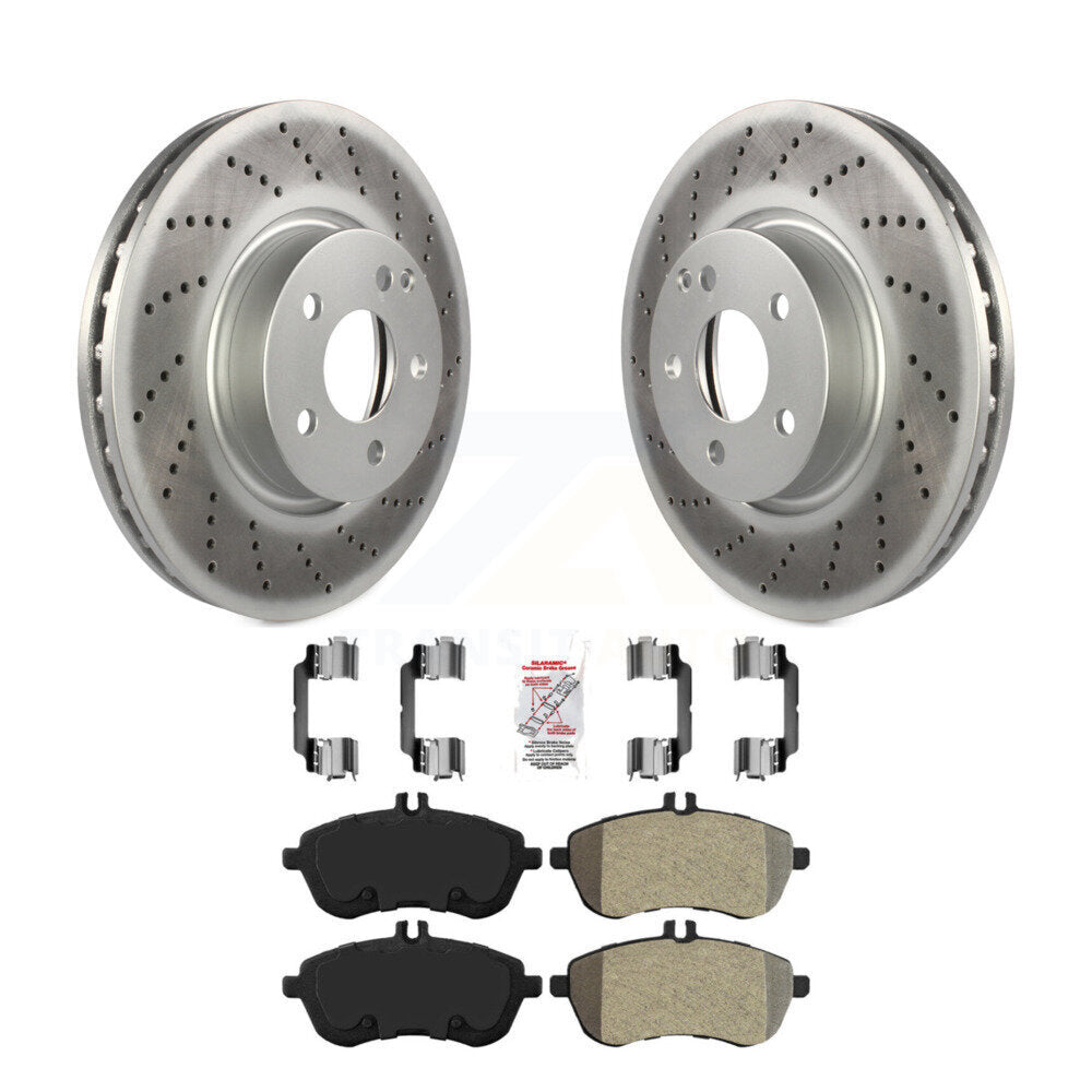 Kit de disques de frein à disque à revêtement avant et de plaquettes semi-métalliques pour Mercedes-Benz C30