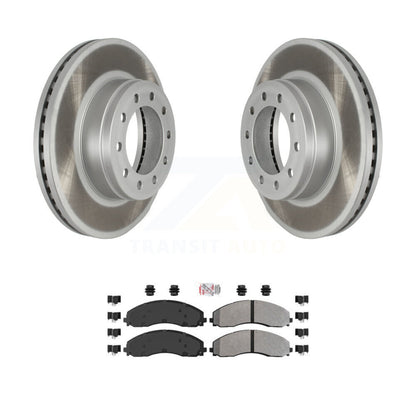 Kit de rotor de frein à revêtement avant et de plaquettes semi-métalliques pour Ford F-450 Super Duty F-55
