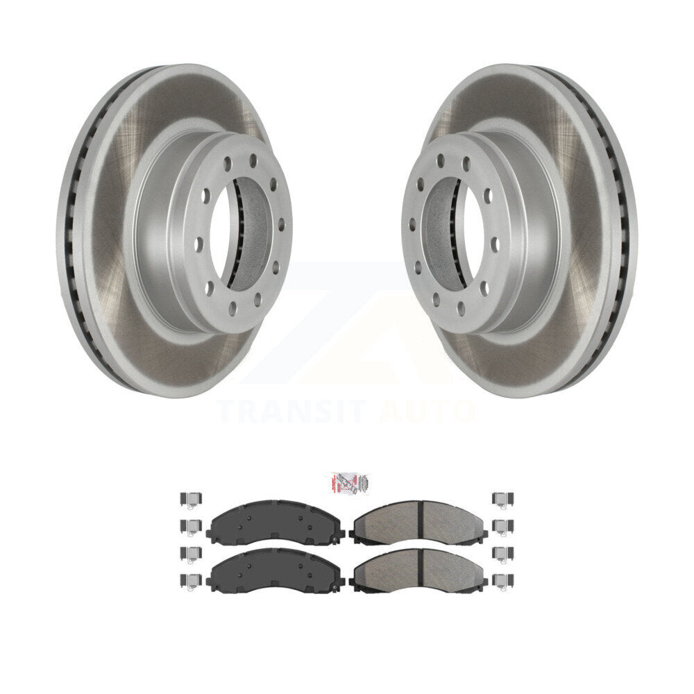 Kit de rotor de frein à revêtement avant et de plaquettes semi-métalliques pour Ford F-450 Super Duty F-55