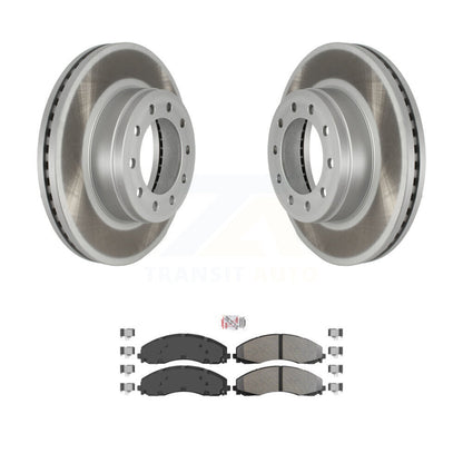 Kit de rotor de frein à revêtement avant et de plaquettes semi-métalliques pour Ford F-450 Super Duty F-55