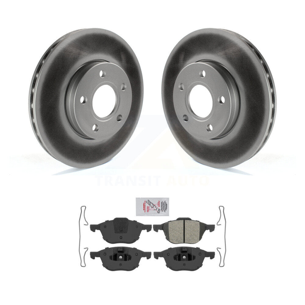 Kit de rotors de frein à disque à revêtement avant et de plaquettes semi-métalliques pour Ford Focus C-Max