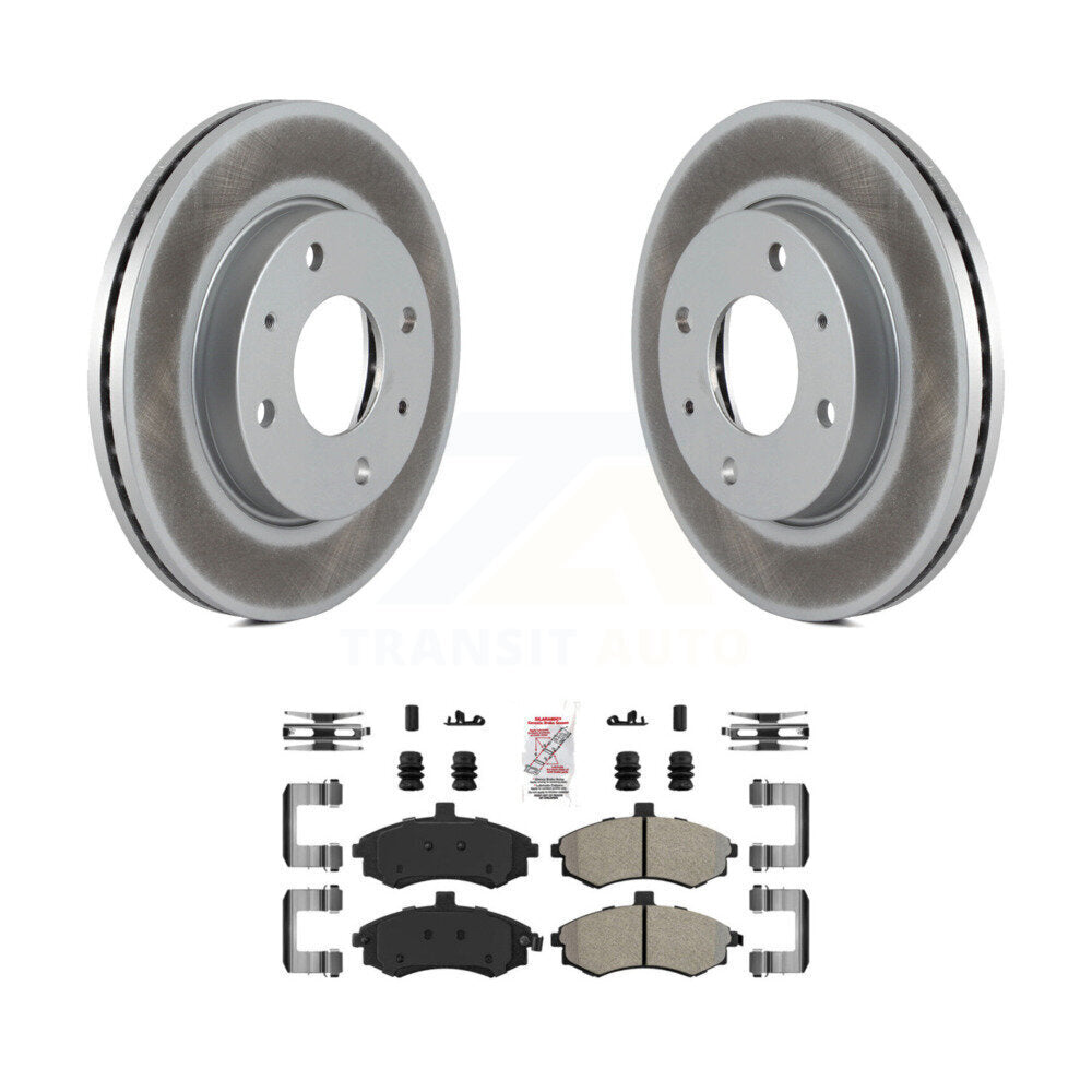 Rotors de frein à disque à revêtement avant et kit de plaquettes semi-métalliques pour Hyundai Elantra