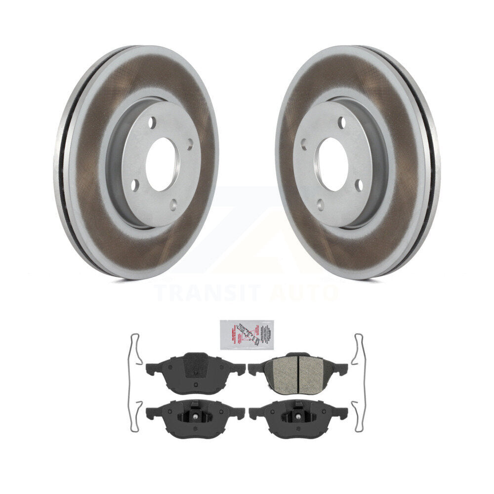 Rotor de frein à disque à revêtement avant et kit de plaquettes semi-métalliques pour Ford Focu 2005-2007