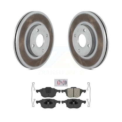 Rotor de frein à disque à revêtement avant et kit de plaquettes semi-métalliques pour Ford Focu 2005-2007