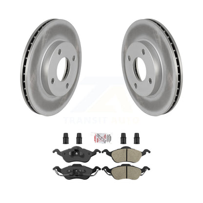 Rotors de frein à disque à revêtement avant et kit de plaquettes semi-métalliques pour Ford Focus
