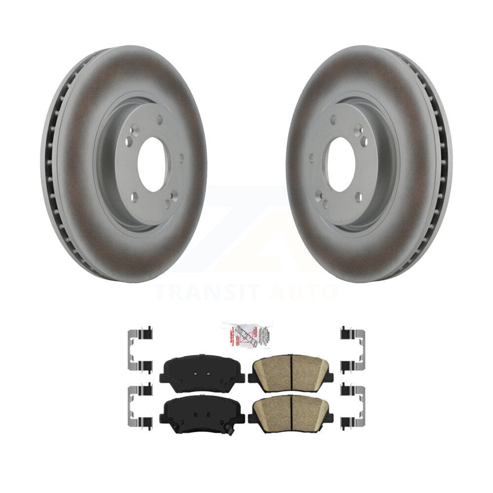 Kit de rotors de frein à disque à revêtement avant et de plaquettes en céramique pour Kia Rondo 2014 – 2017
