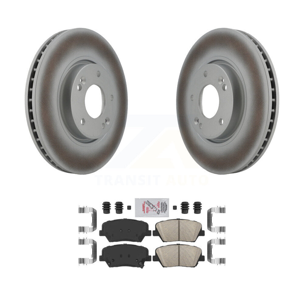 Kit de rotors de frein à disque à revêtement avant et de plaquettes en céramique pour Kia Rondo 2014 – 2017