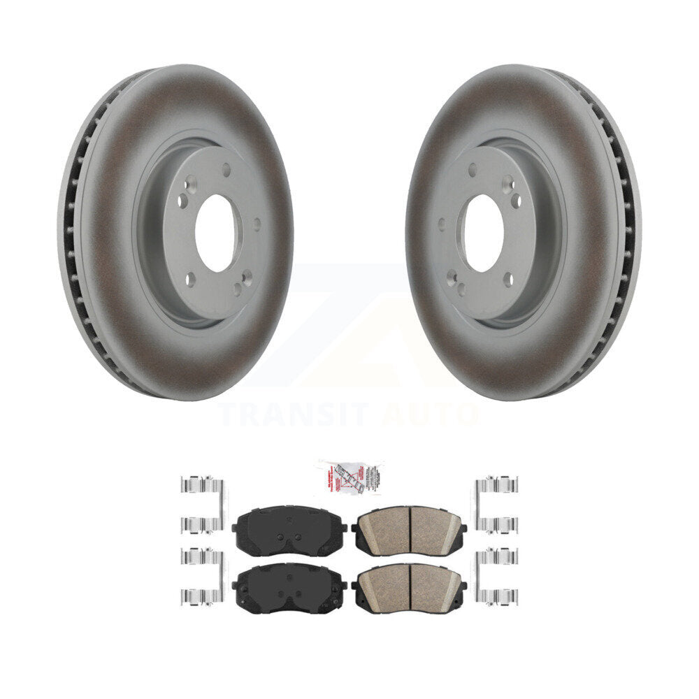 Rotors de frein à disque à revêtement avant et kit de plaquettes en céramique pour Hyundai Sonata