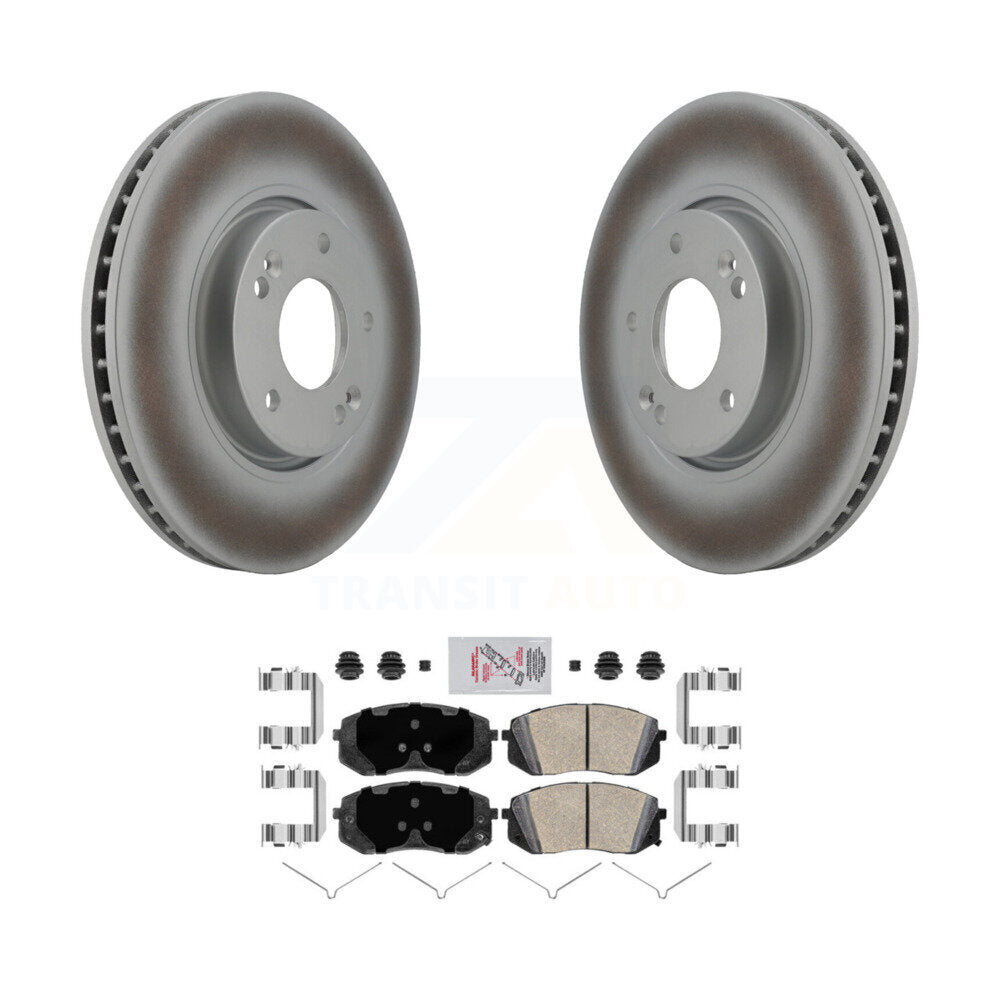 Rotors de frein à disque à revêtement avant et kit de plaquettes en céramique pour Hyundai Sonata