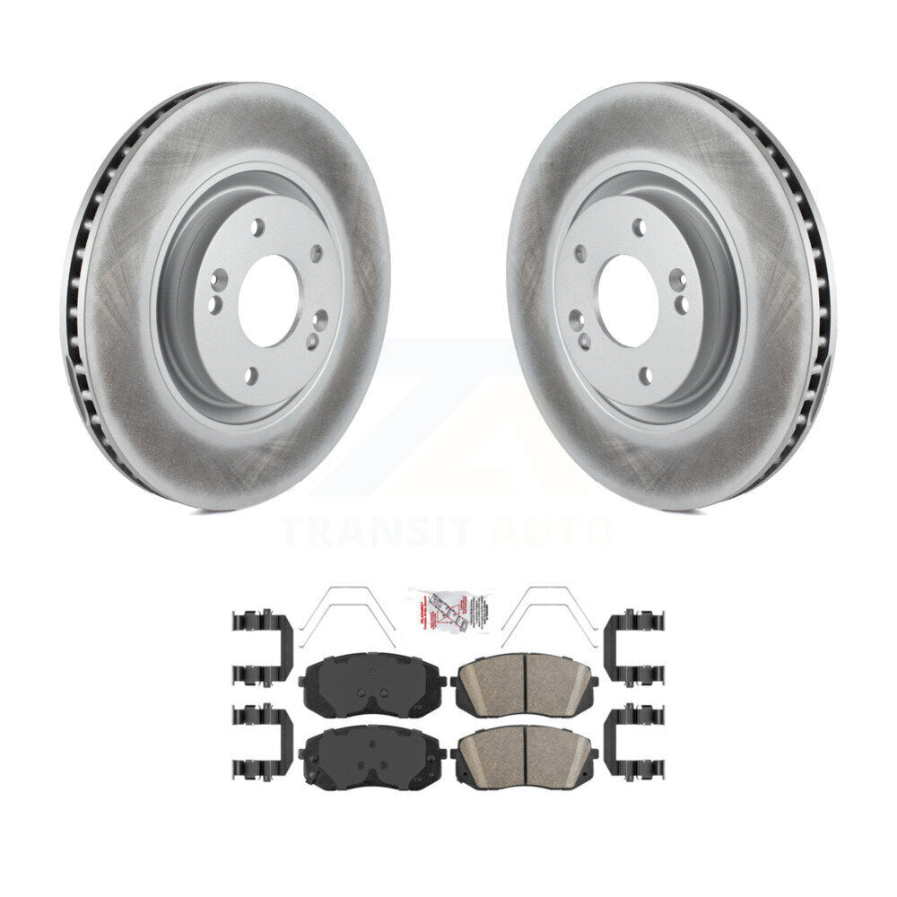 Rotors de frein à disque à revêtement avant et Kit de plaquettes en céramique pour Hyundai Sonata Kia Optim