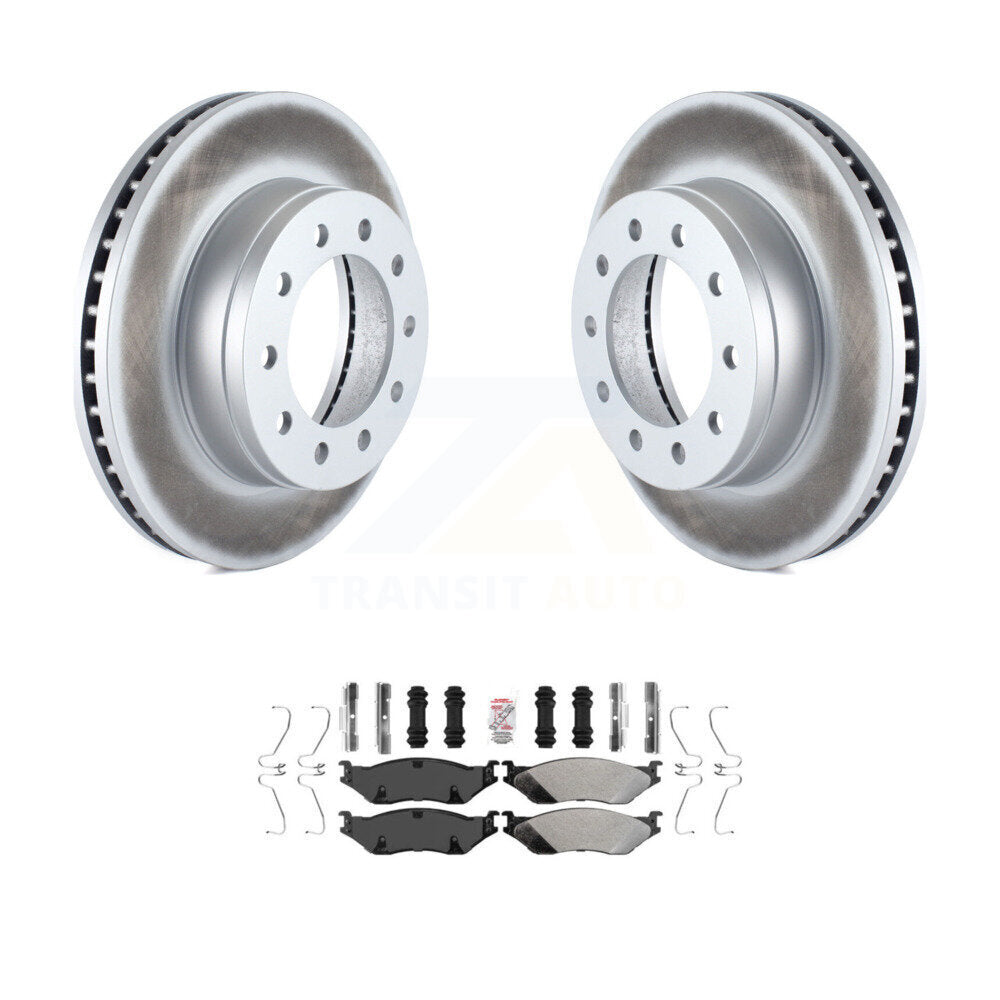 Kit de rotor de frein à revêtement avant et de plaquettes semi-métalliques pour Ford F-450 Super Duty F-55