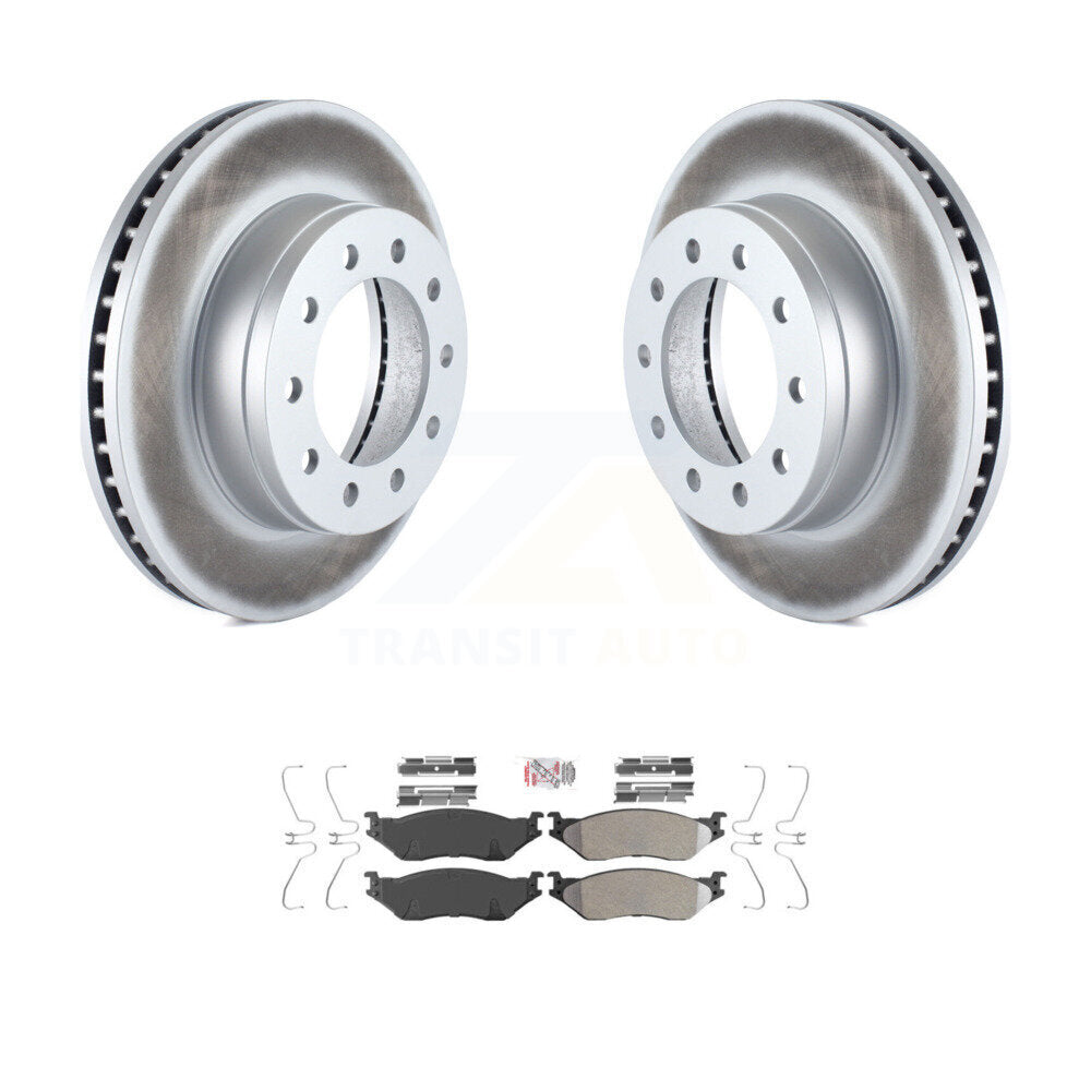 Kit de rotor de frein à revêtement avant et de plaquettes semi-métalliques pour Ford F-450 Super Duty F-55