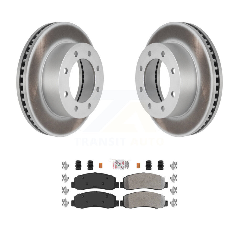 Kit de rotor de frein à revêtement avant et de plaquettes semi-métalliques pour Ford F-250 Super Duty F-35
