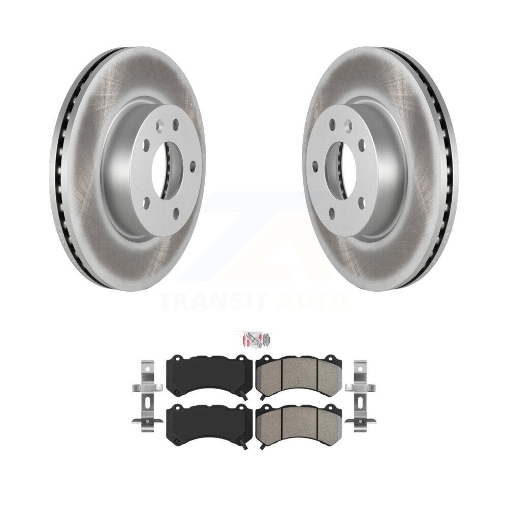 Rotors de frein à disque à revêtement avant et kit de plaquettes semi-métalliques pour Cadillac ATS 2017