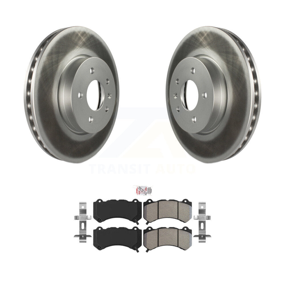 Kit de rotors de frein à disque à revêtement avant et de plaquettes semi-métalliques pour Cadillac ATS V