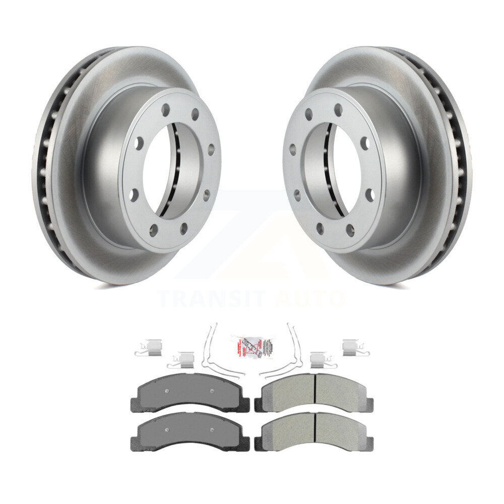 Kit de rotor de frein à revêtement avant et de plaquettes semi-métalliques pour Ford F-350 Super Duty F-25