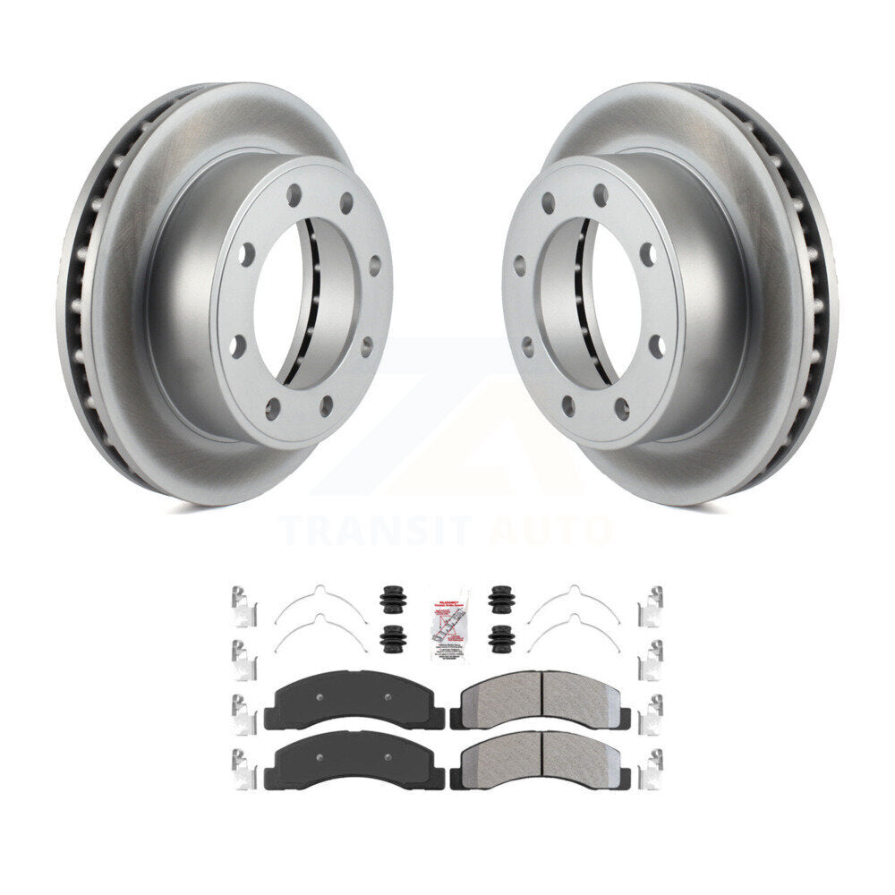 Kit de rotor de frein à revêtement avant et de plaquettes semi-métalliques pour Ford F-350 Super Duty F-25