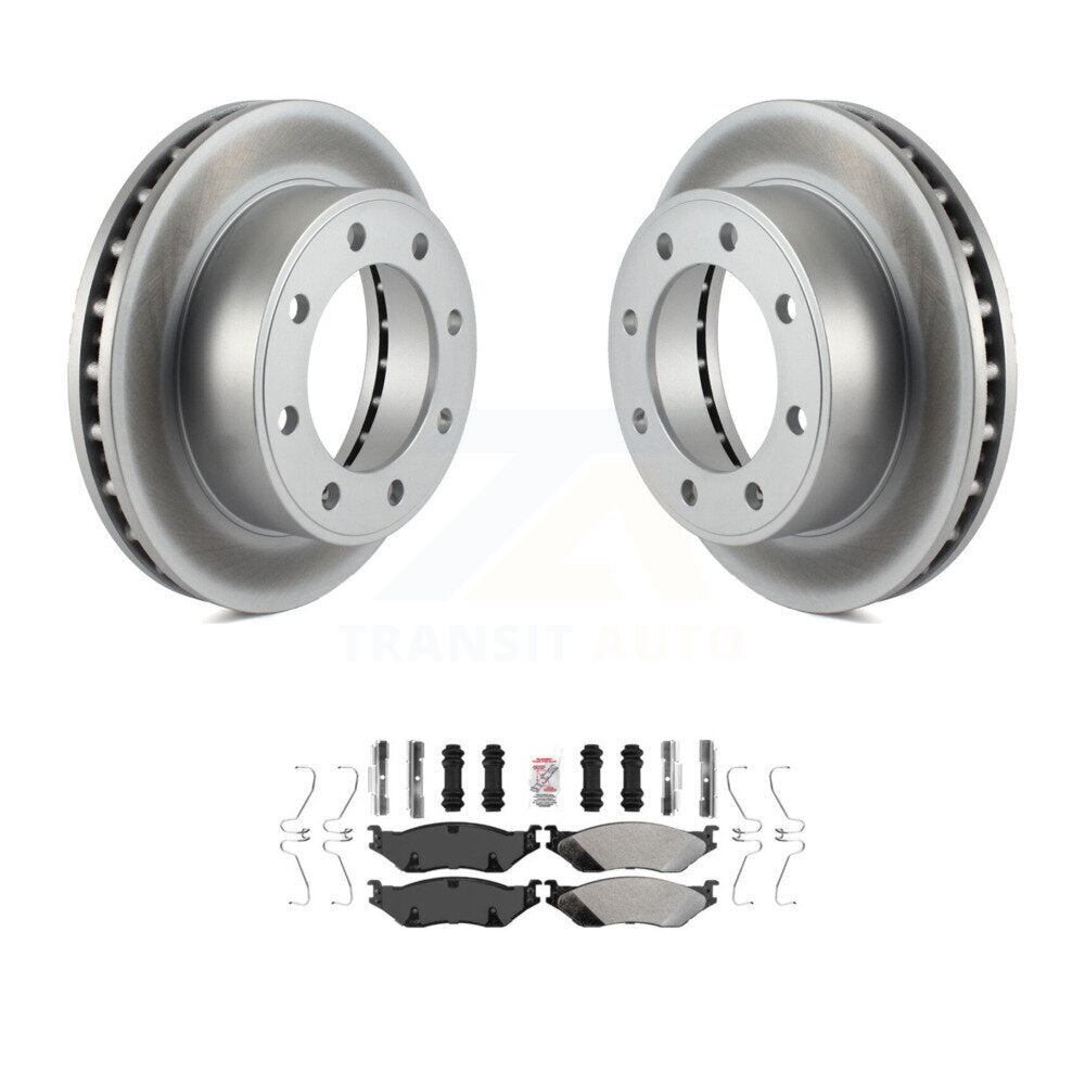 Kit de rotor de frein à revêtement avant et de plaquettes semi-métalliques pour Ford F-550 Super Duty F-45