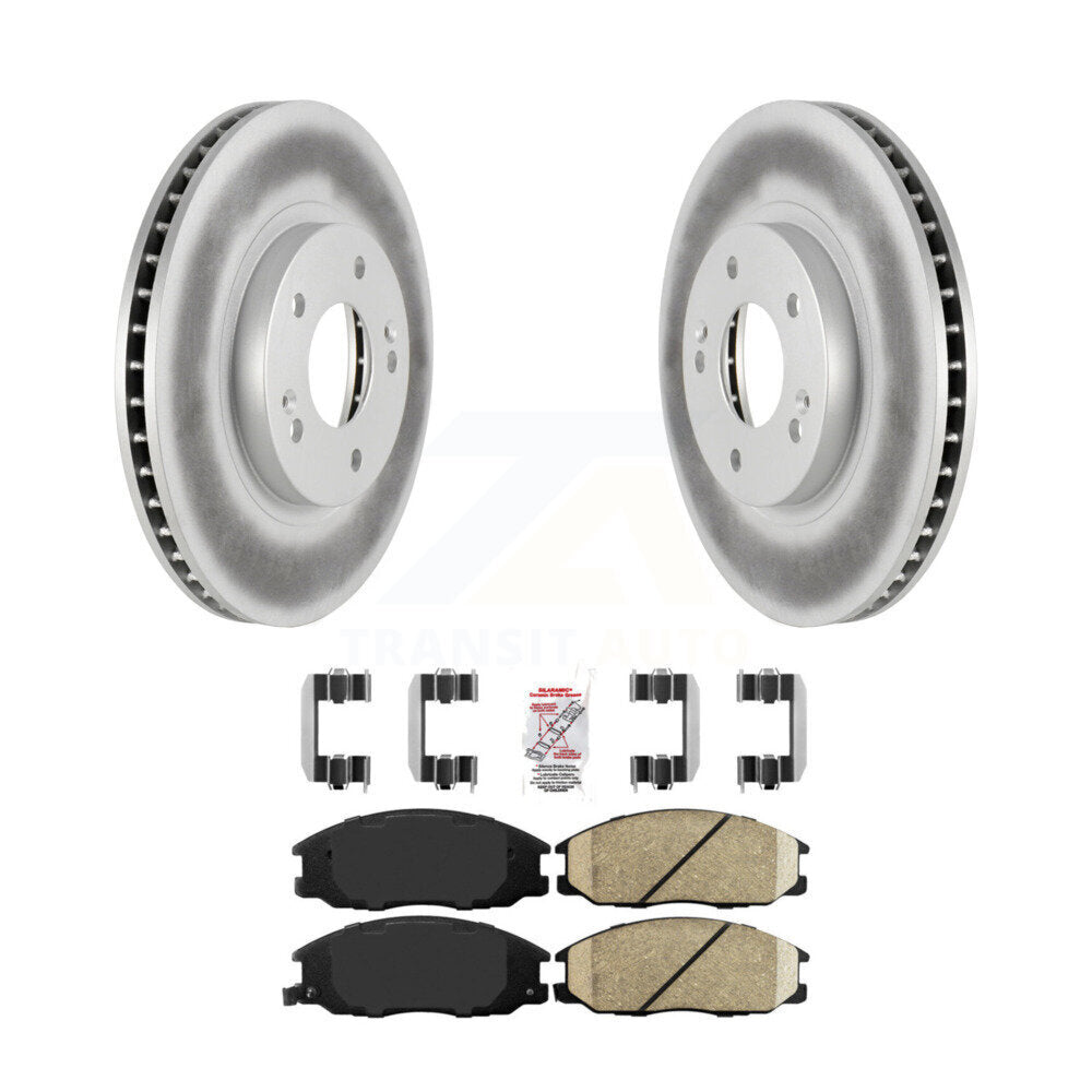 Rotors de frein à disque à revêtement avant et kit de plaquettes en céramique pour Hyundai Santa Fe