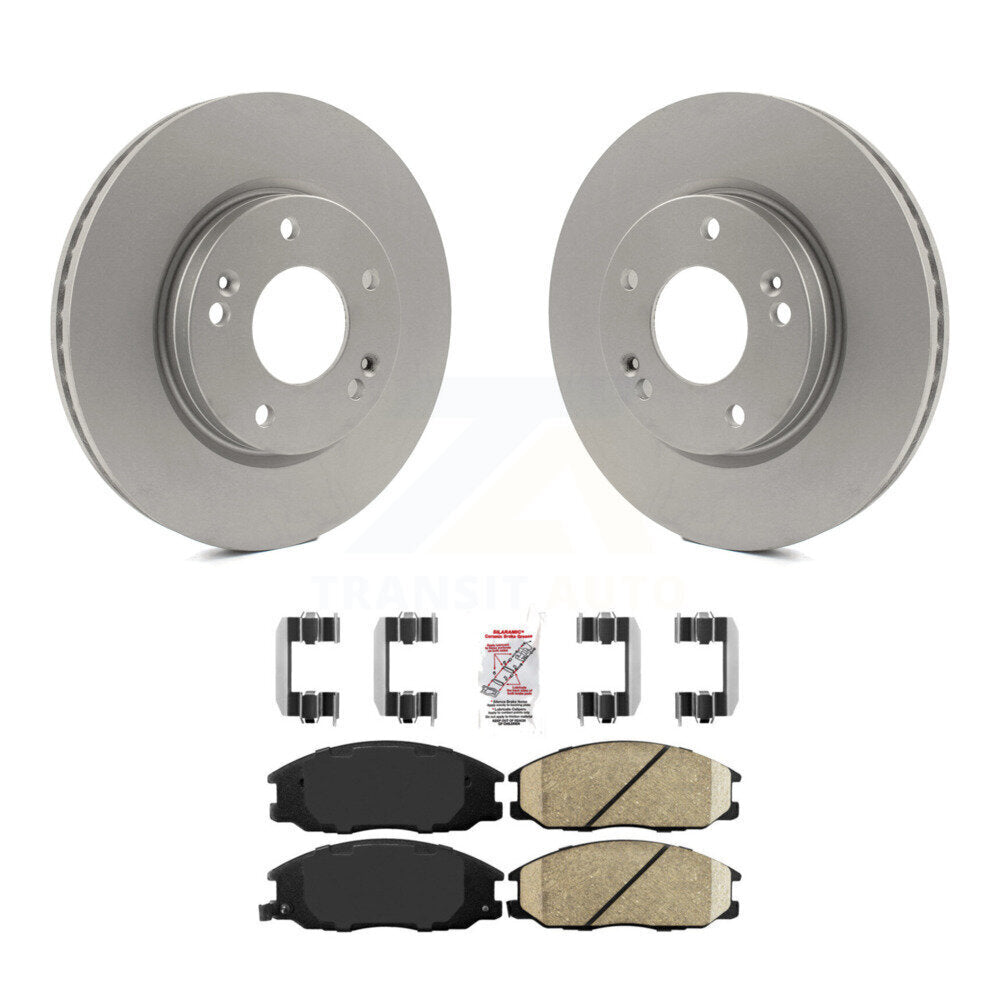 Rotors de frein à disque à revêtement avant et kit de plaquettes en céramique pour Hyundai Santa Fe