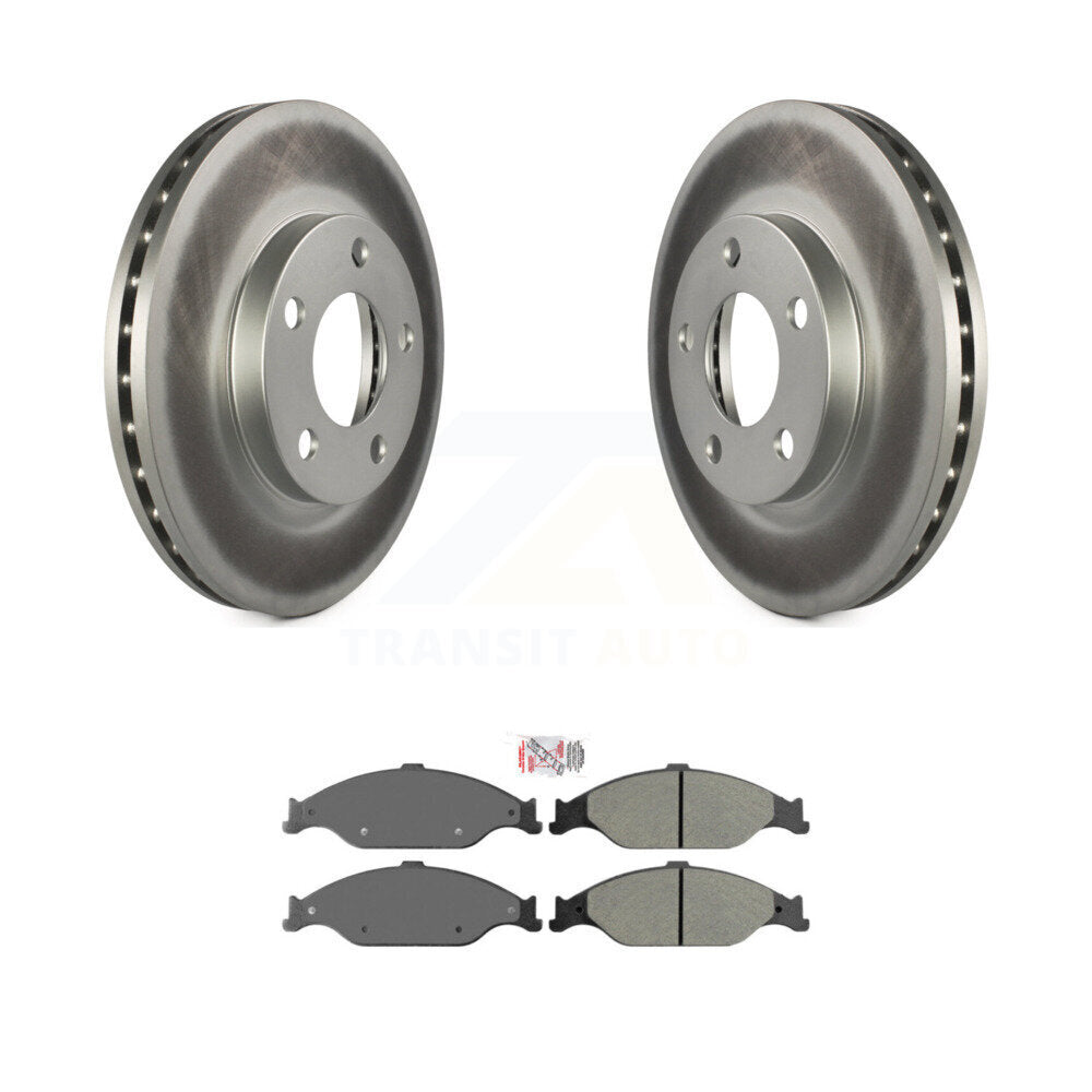 Kit de rotors de frein à disque à revêtement avant et de plaquettes semi-métalliques pour Ford Mustang