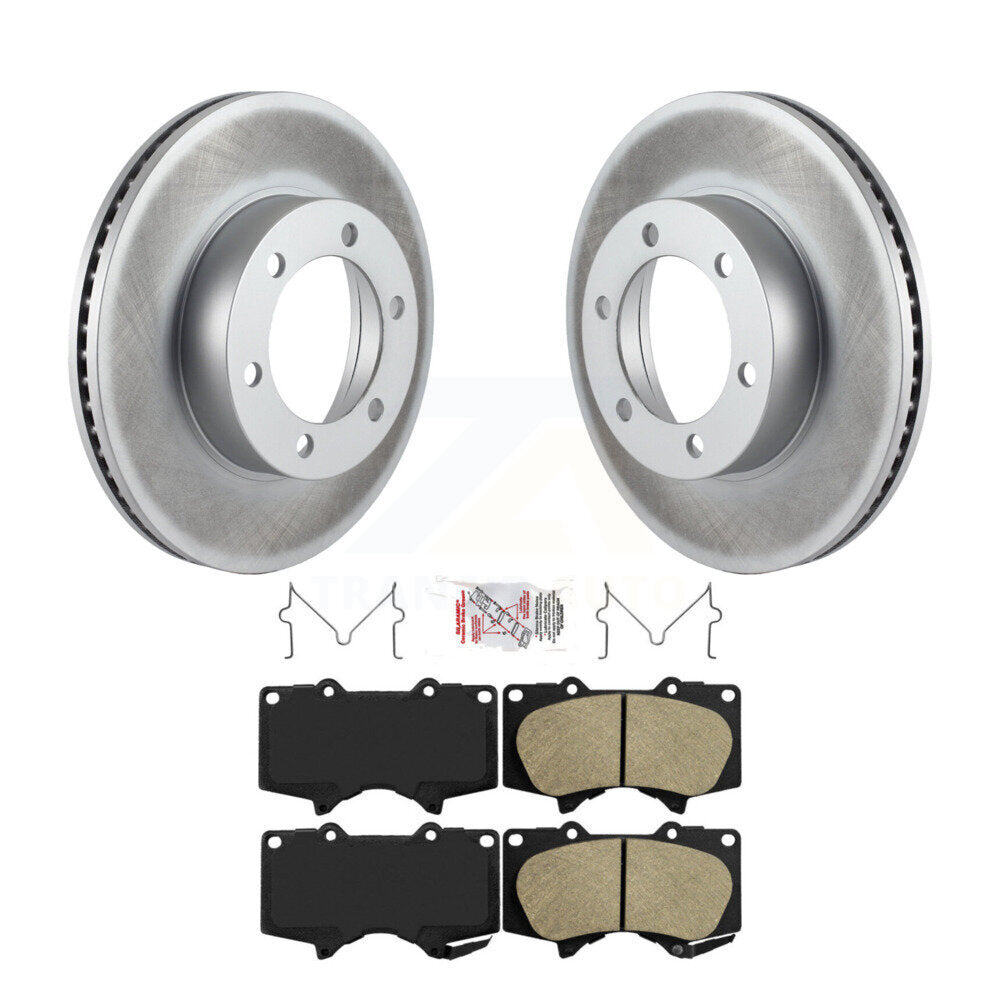 Rotors de frein à disque à revêtement avant et kit de plaquettes en céramique pour Toyota Tundra Sequoia