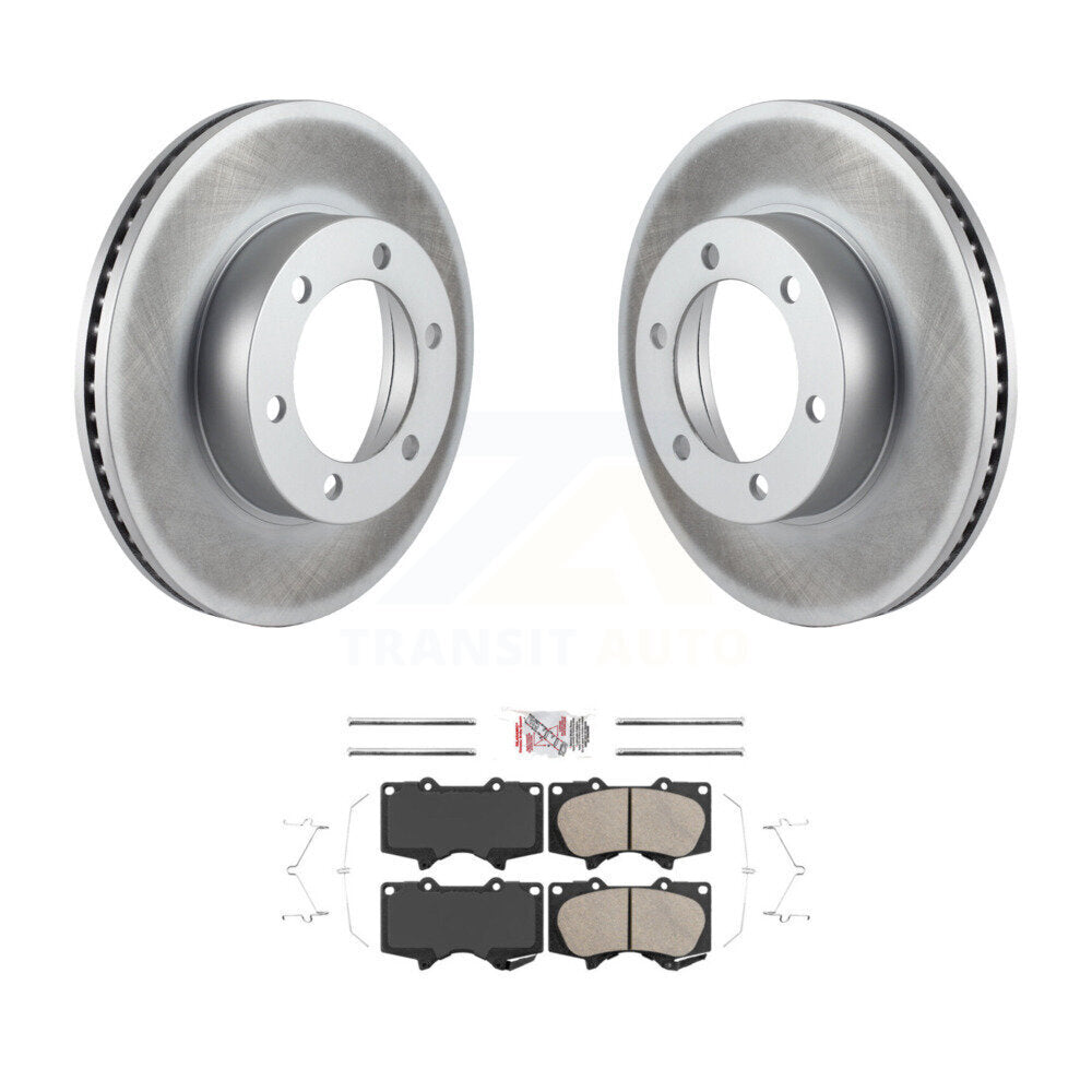 Rotors de frein à disque à revêtement avant et kit de plaquettes en céramique pour Toyota Tundra Sequoia