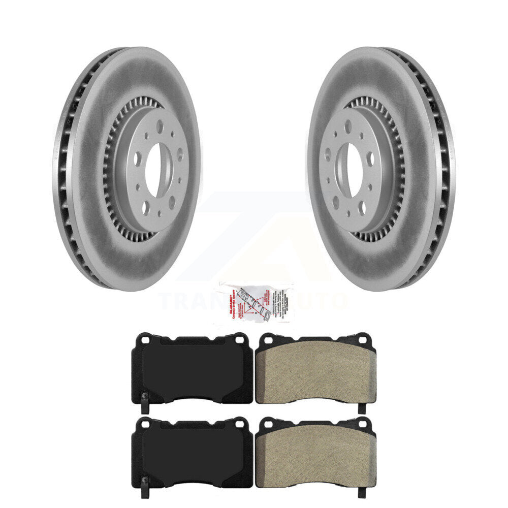 Rotors de frein à disque à revêtement avant et kit de plaquettes semi-métalliques pour Volvo V70 2005-2007