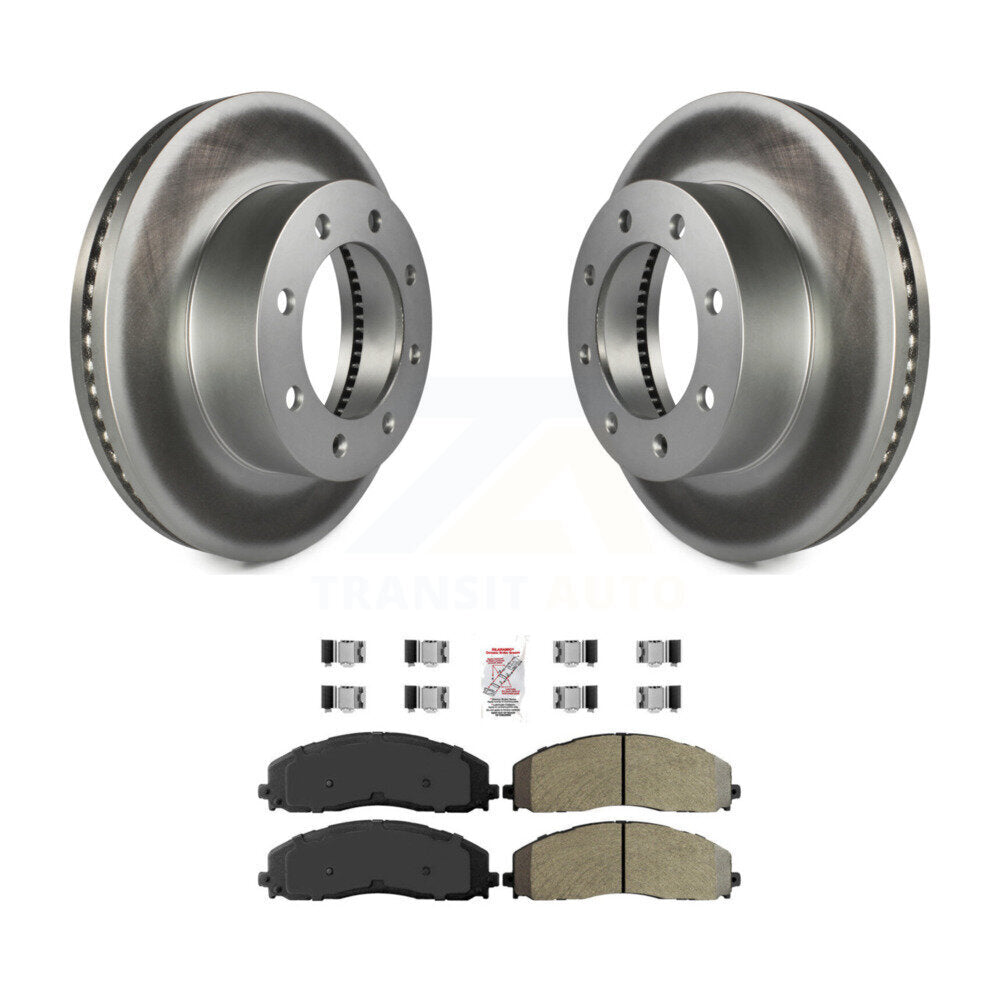 Kit de rotor de frein à revêtement avant et de plaquettes semi-métalliques pour Ford F-350 Super Duty F-25