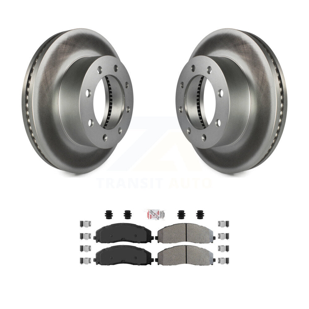 Kit de rotor de frein à revêtement avant et de plaquettes semi-métalliques pour Ford F-350 Super Duty F-25