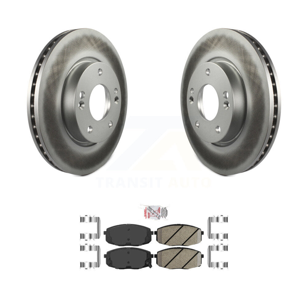 Rotors de frein à disque à revêtement avant et kit de plaquettes en céramique pour Hyundai Elantra