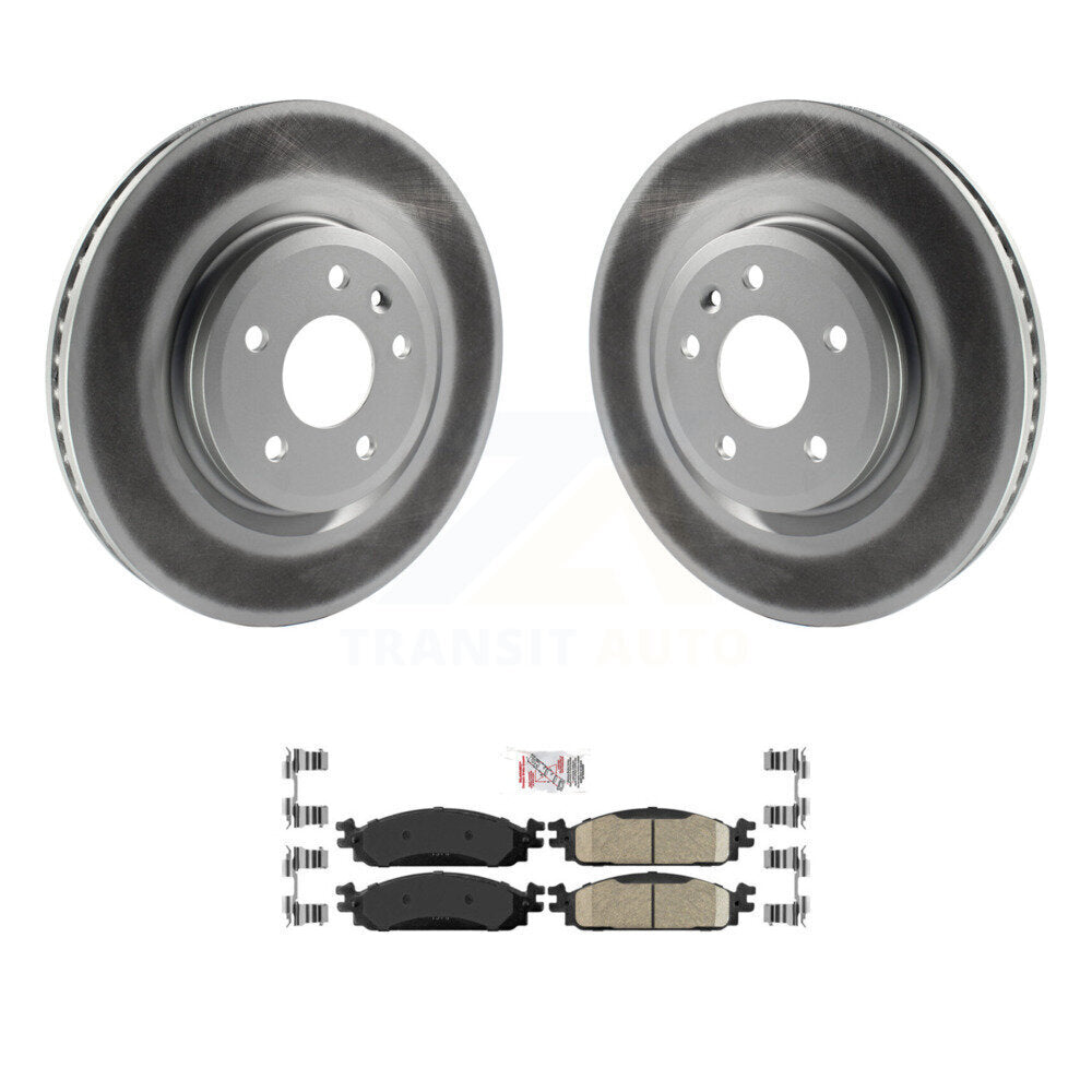 Rotors de frein à disque à revêtement avant et kit de plaquettes en céramique pour Lincoln MKS 2009-2010