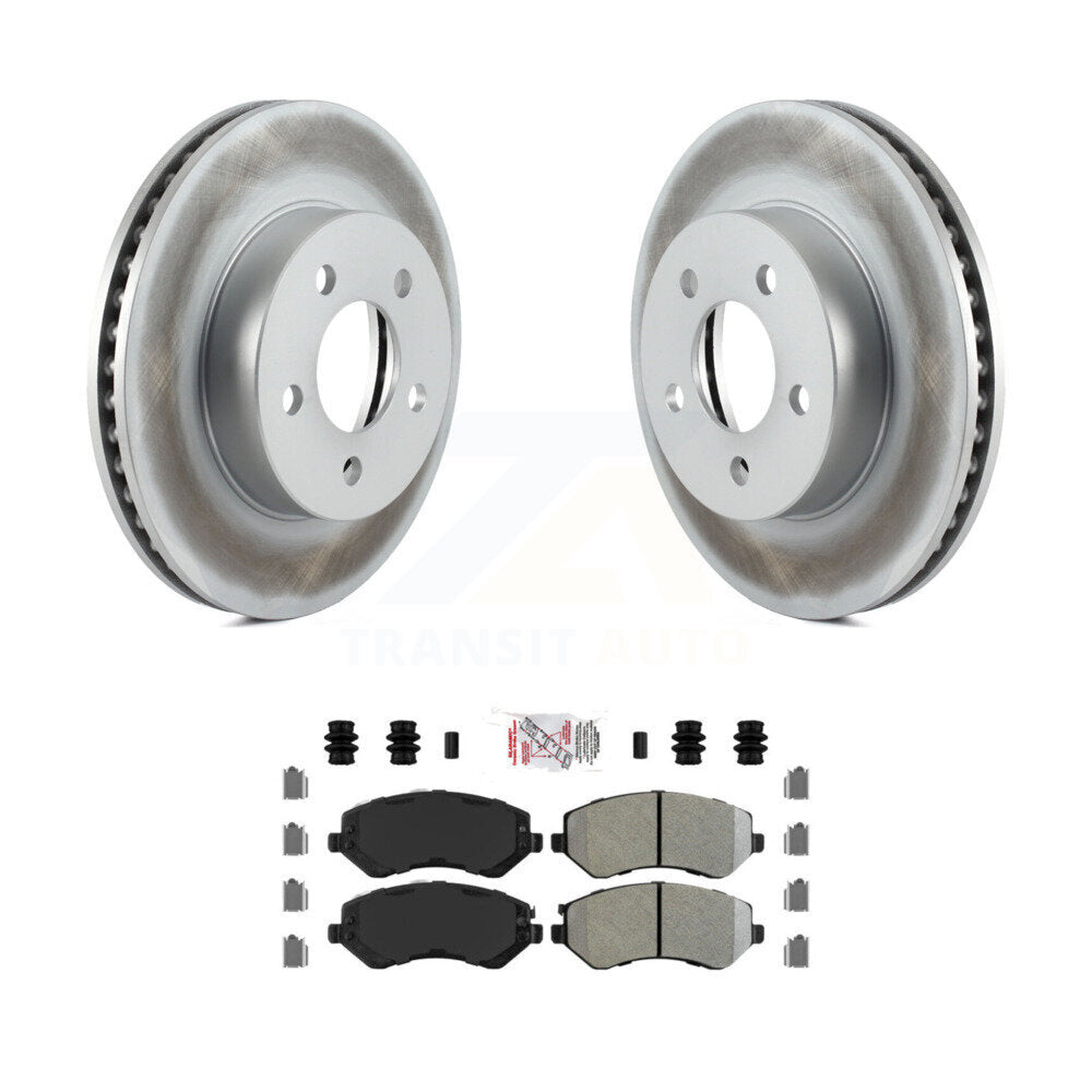 Rotor de frein à disque à revêtement avant et kit de plaquettes semi-métalliques pour Jeep Libert 2002-2007