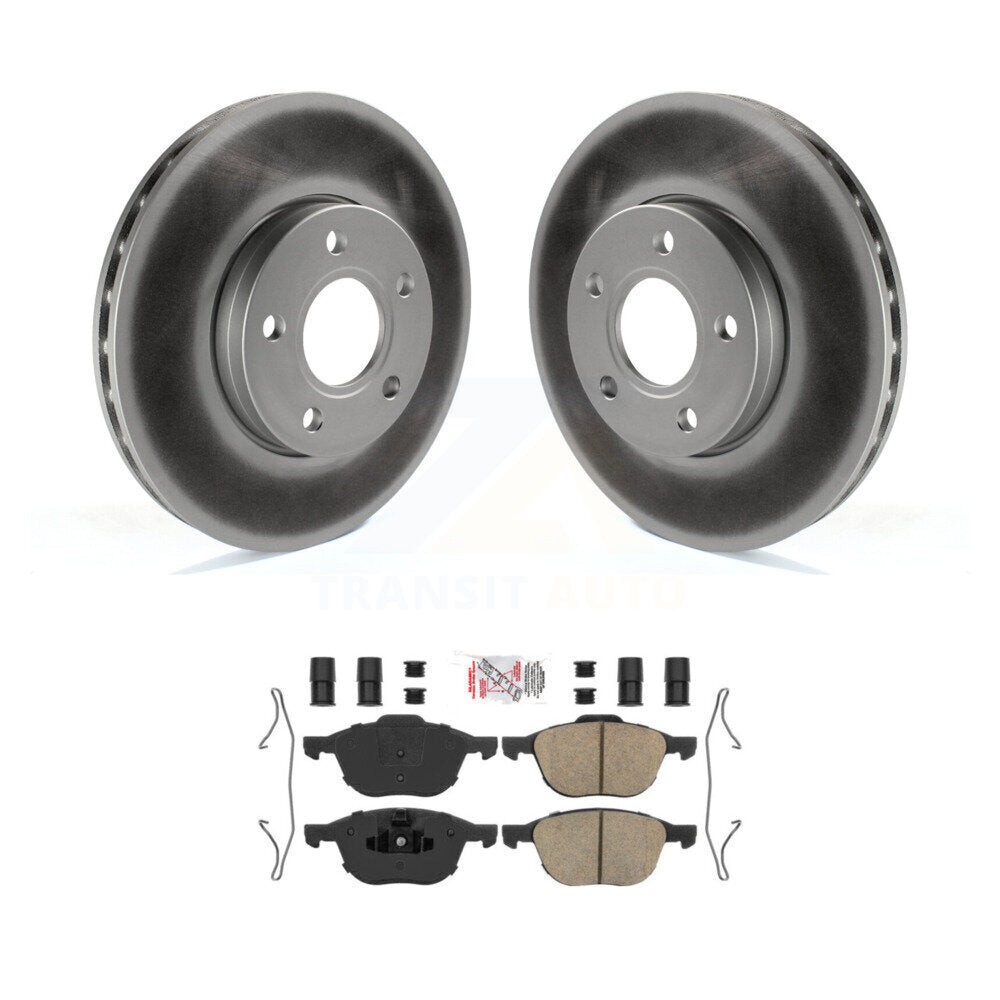 Rotors de frein à disque à revêtement avant et kit de plaquettes en céramique pour Ford Focus C-Max