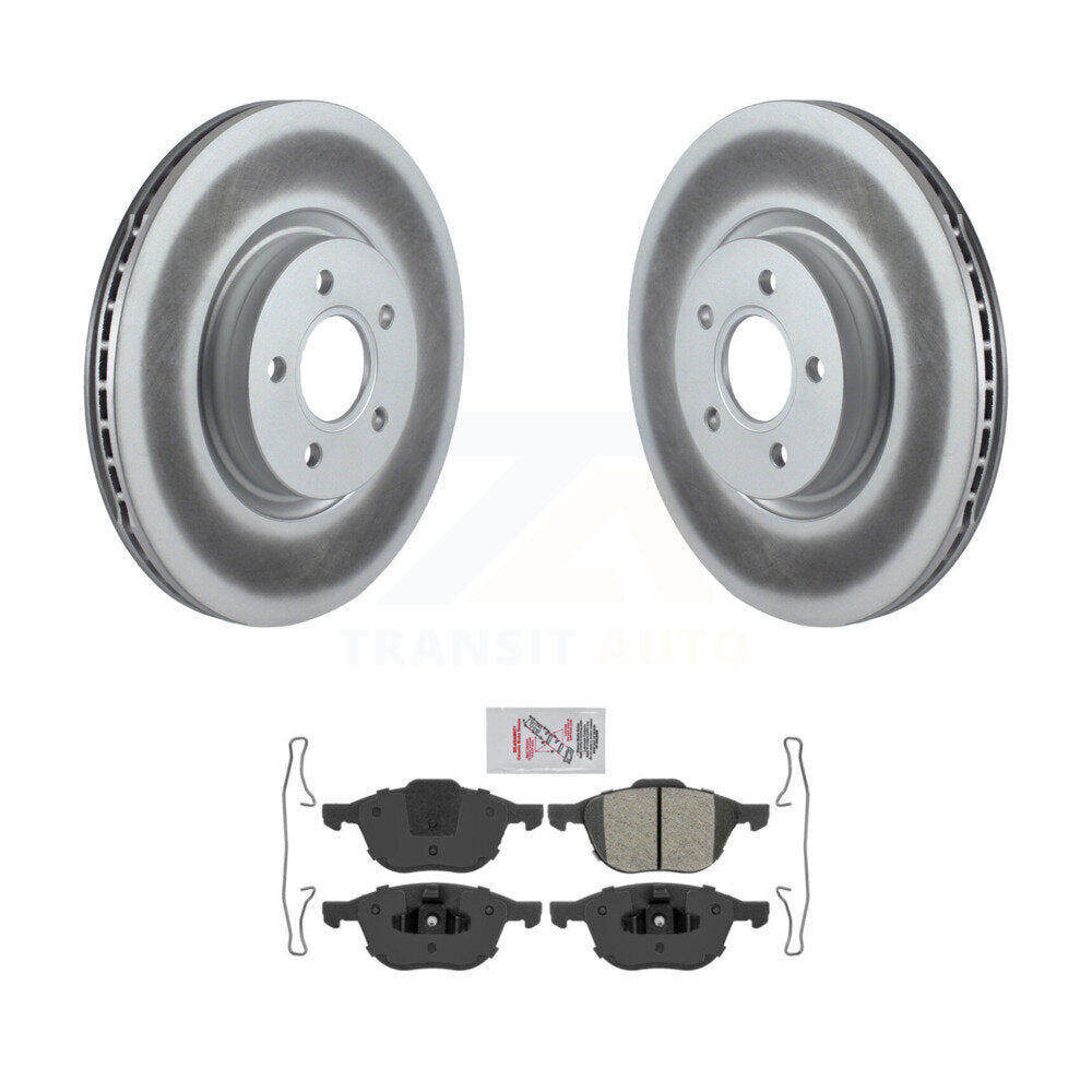 Kit de rotor de frein à disque à revêtement avant et de plaquettes semi-métalliques pour Ford Transit Connect