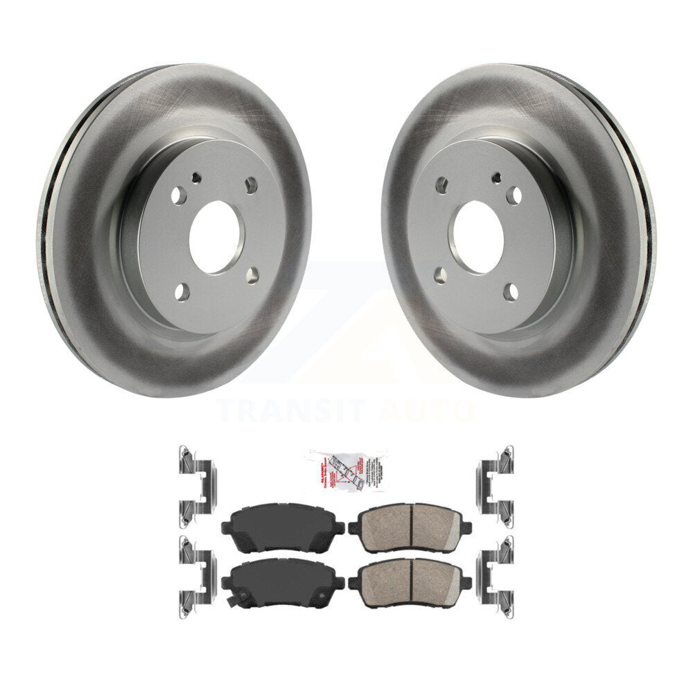 Rotors de frein à disque à revêtement avant et kit de plaquettes en céramique pour Mazda 2 2011-2014