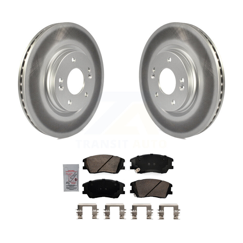 Kit de rotors de frein à disque et de plaquettes en céramique avec revêtement avant pour Kia Soul EV KGA-100995